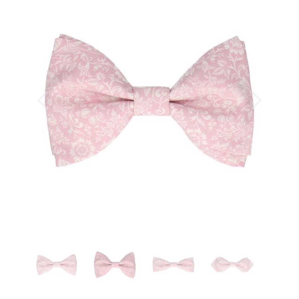 Floral Blush Pink Bow Tie